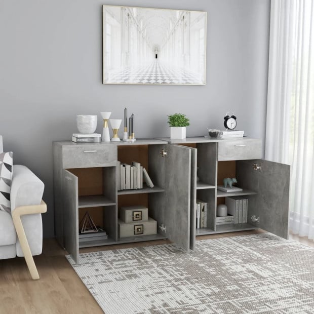 Sideboard Concerte Grey 160x36x75 Cm Chipboard Image 3