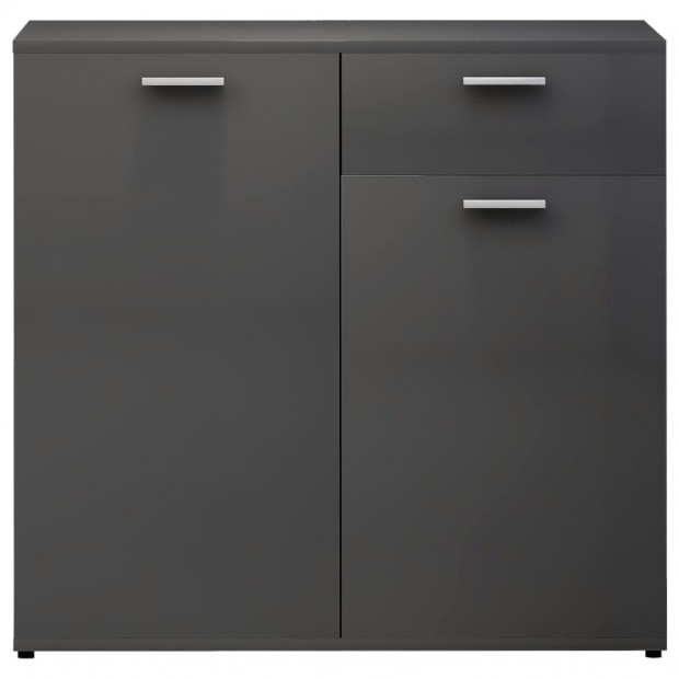 Sideboard High Gloss Grey 160x36x75 Cm Chipboard Image 10