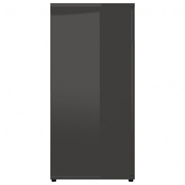 Sideboard High Gloss Grey 160x36x75 Cm Chipboard Image 11