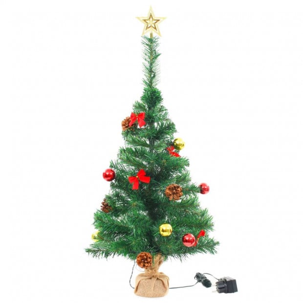 Artificial Christmas Tree With Baubles And Leds Green 64 Cm Image 5