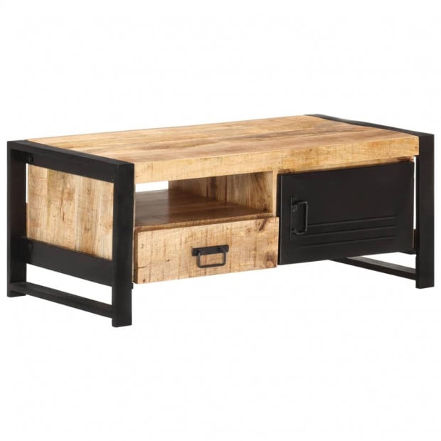 Coffee Table 100x50x40 Cm Rough Mango Wood