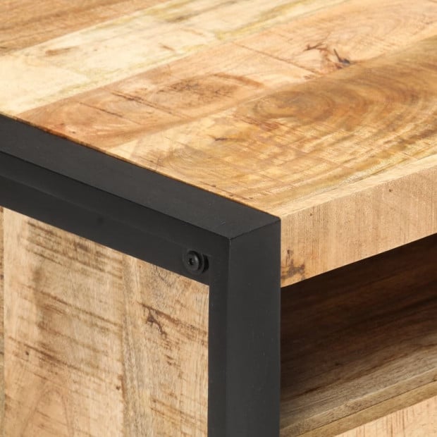 Coffee Table 100x50x40 Cm Rough Mango Wood Image 2