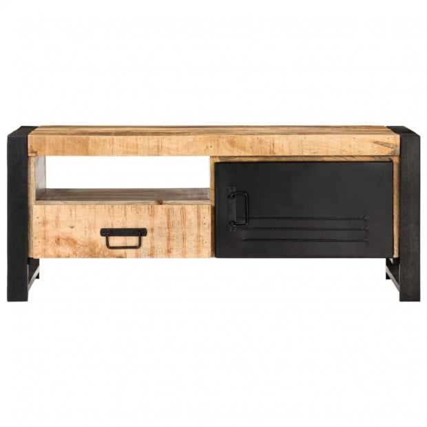 Coffee Table 100x50x40 Cm Rough Mango Wood Image 4
