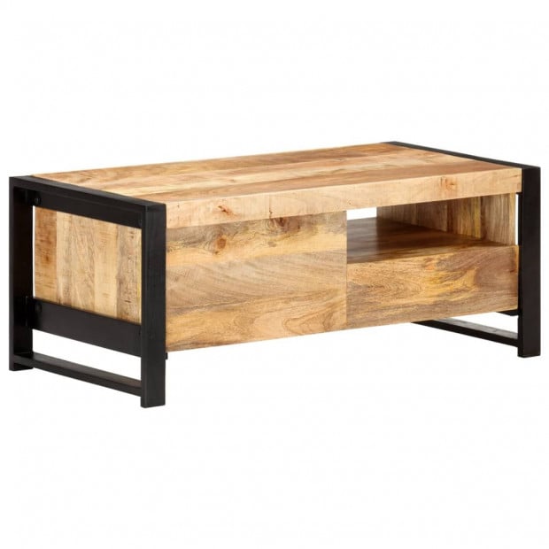 Coffee Table 100x50x40 Cm Rough Mango Wood Image 5