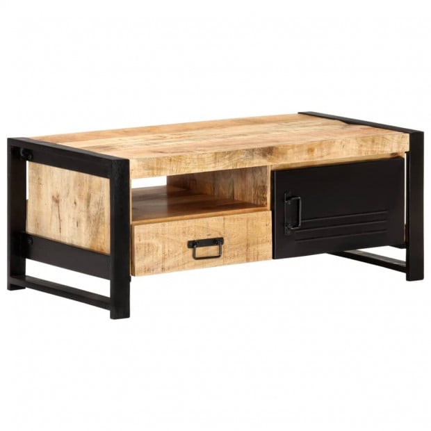 Coffee Table 100x50x40 Cm Rough Mango Wood Image 8