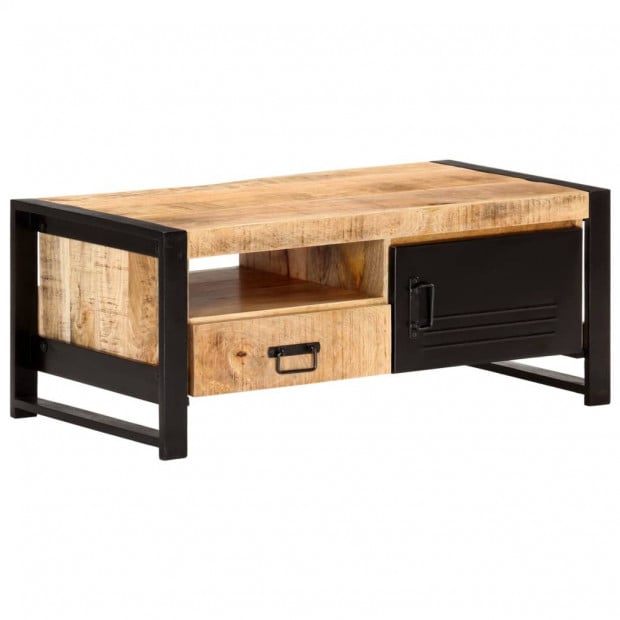 Coffee Table 100x50x40 Cm Rough Mango Wood Image 9