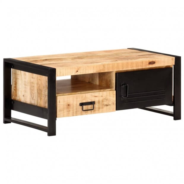 Coffee Table 100x50x40 Cm Rough Mango Wood Image 10