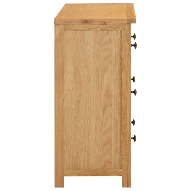 Chest Of Drawers 80x35x75cm Solid Oak Wood Image 4