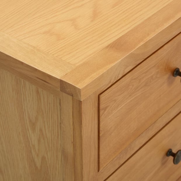 Chest Of Drawers 80x35x75cm Solid Oak Wood Image 5