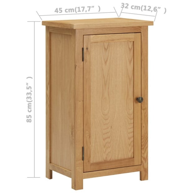 Cupboard 45x32x85 Cm Solid Oak Wood Image 8