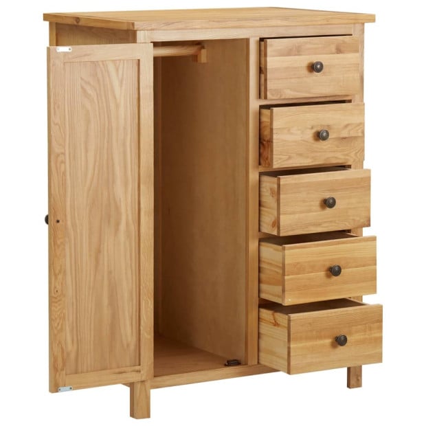 Wardrobe 76x52x105 Cm Solid Oak Wood Image 2