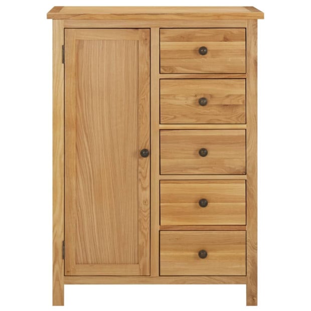 Wardrobe 76x52x105 Cm Solid Oak Wood Image 3