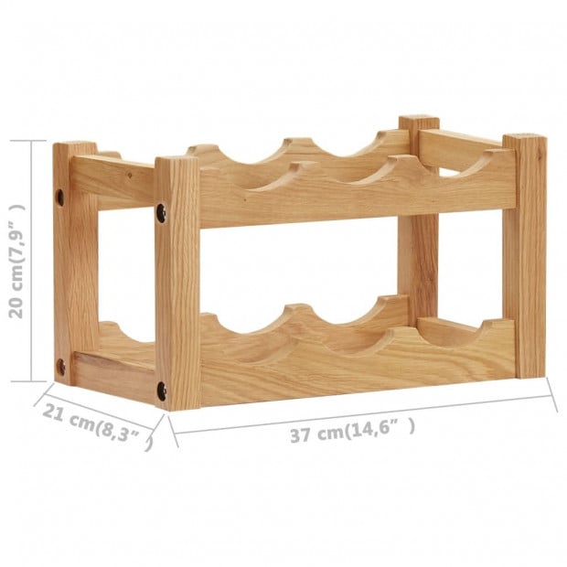 Wine Rack For 6 Bottles 37x21x21 Cm Solid Oak Wood Image 5