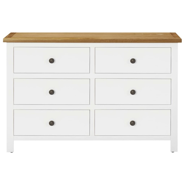 Chest Of Drawers 105x33.5x73 Cm Solid Oak Wood Image 2