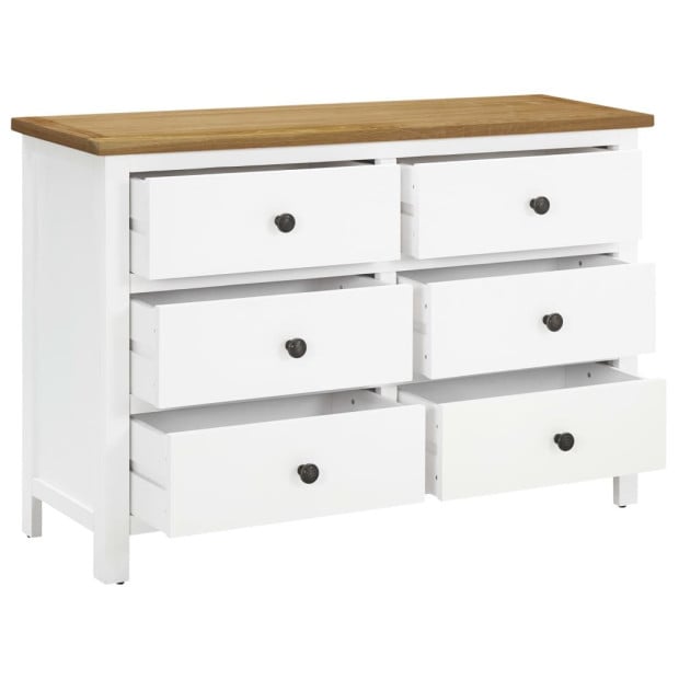 Chest Of Drawers 105x33.5x73 Cm Solid Oak Wood Image 3