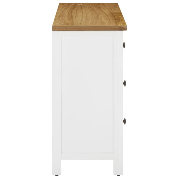 Chest Of Drawers 105x33.5x73 Cm Solid Oak Wood Image 4