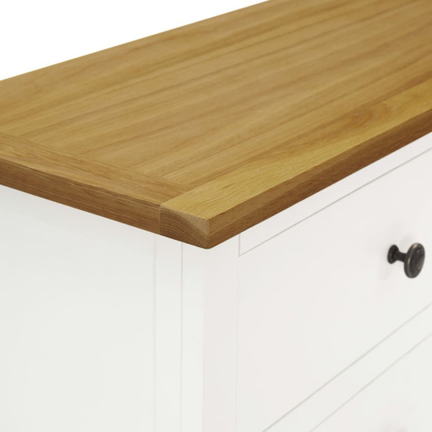 Chest Of Drawers 105x33.5x73 Cm Solid Oak Wood Image 6
