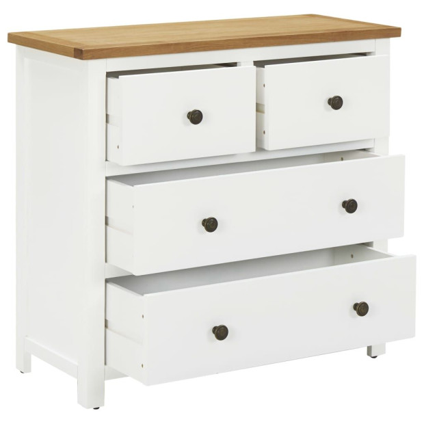 Chest Of Drawers 80x35x75 Cm Solid Oak Wood Image 2