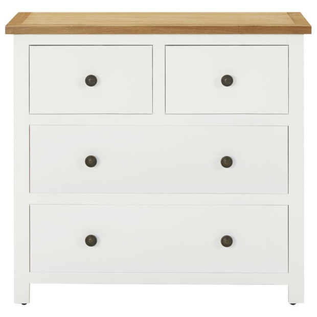Chest Of Drawers 80x35x75 Cm Solid Oak Wood Image 3