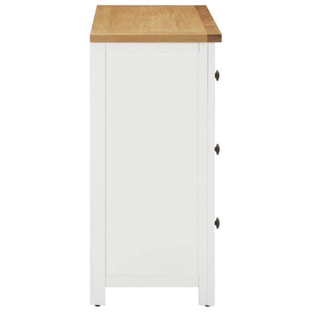 Chest Of Drawers 80x35x75 Cm Solid Oak Wood Image 4