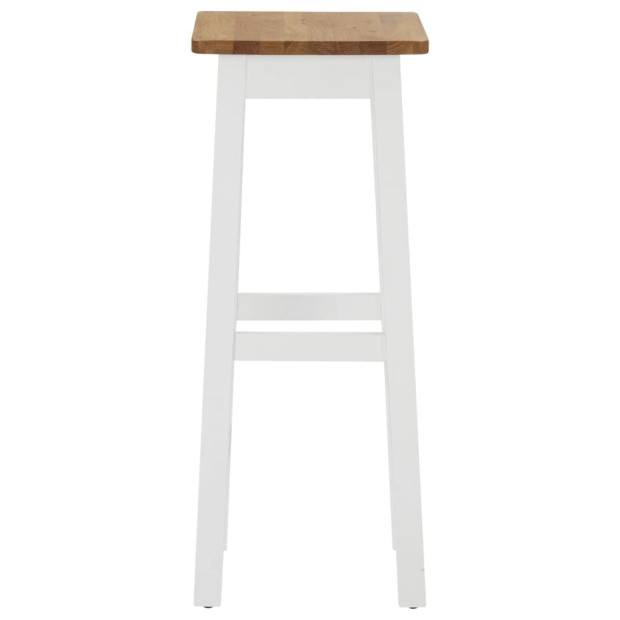 Bar Stools 2 Pcs Solid Oak Wood Image 2