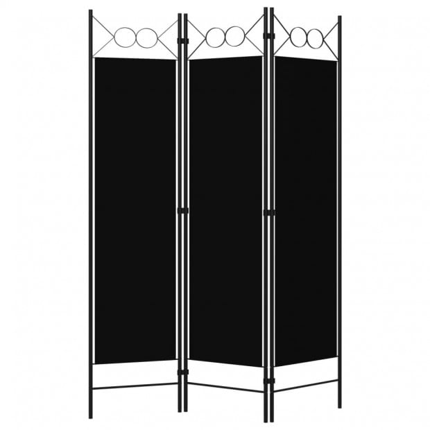3-panel Room Divider Black 120x180 Cm Image 2