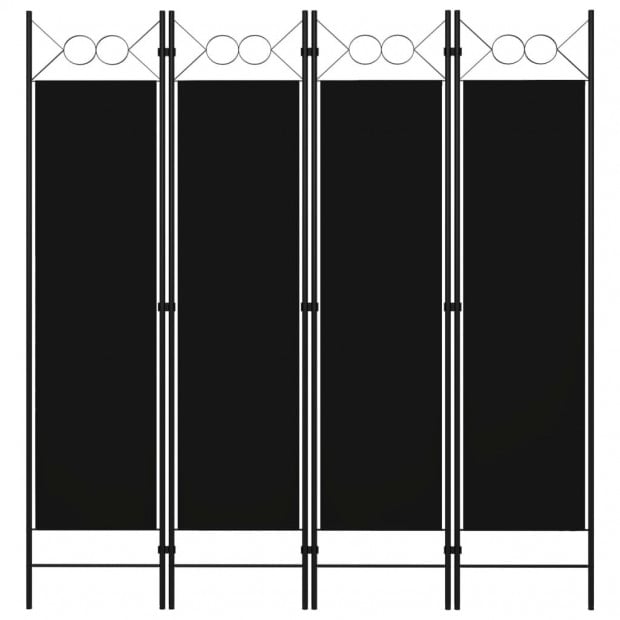 4-panel Room Divider 160x180 Cm Black