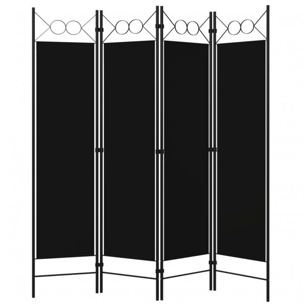 4-panel Room Divider 160x180 Cm Black Image 2