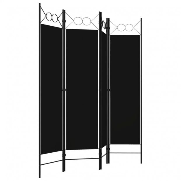 4-panel Room Divider 160x180 Cm Black Image 3