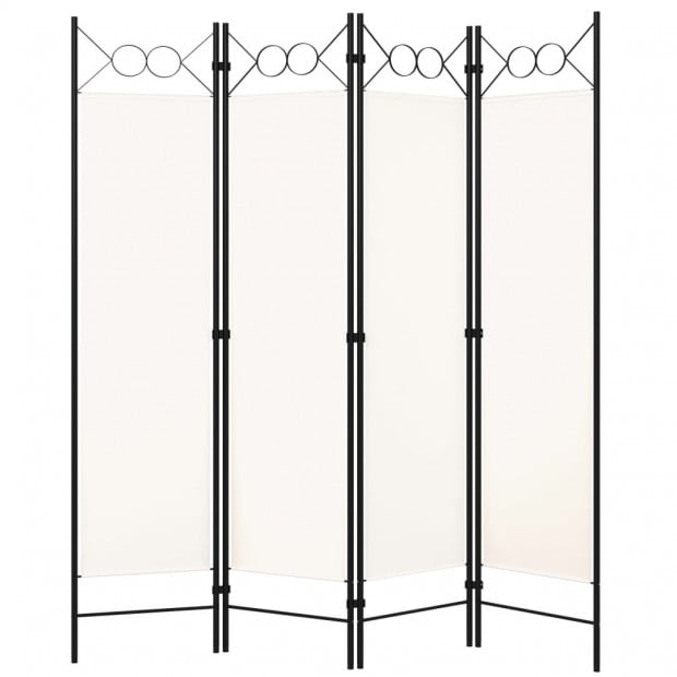 4-panel Room Divider 160x180 Cm White Image 2