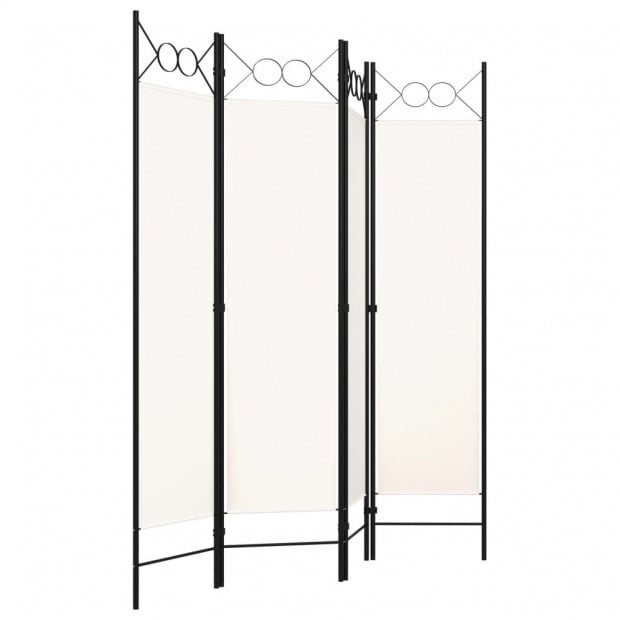 4-panel Room Divider 160x180 Cm White Image 3