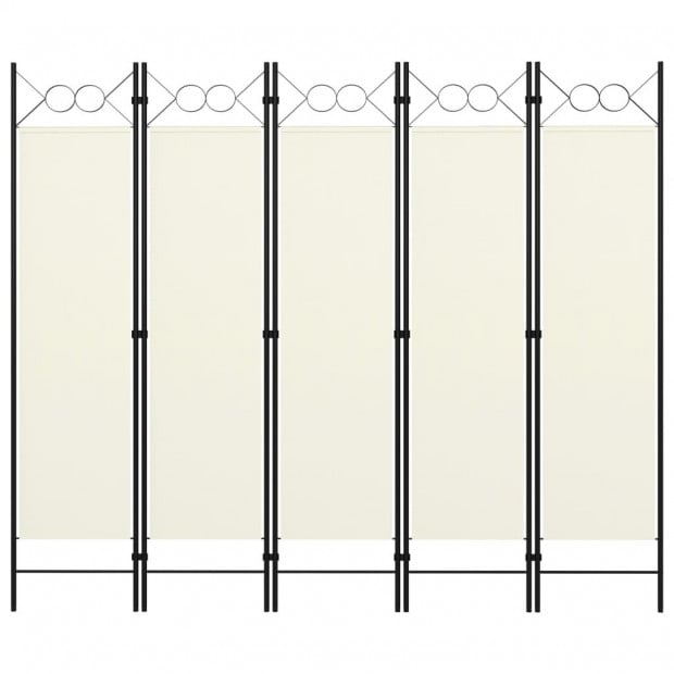 5-panel Room Divider Cream White 200x180 Cm