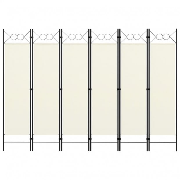 6-panel Room Divider Cream White