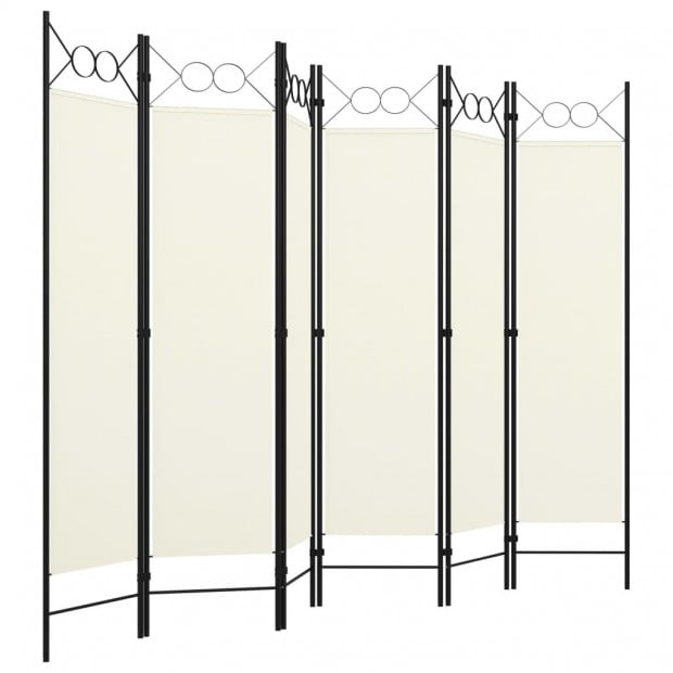 6-panel Room Divider Cream White Image 3