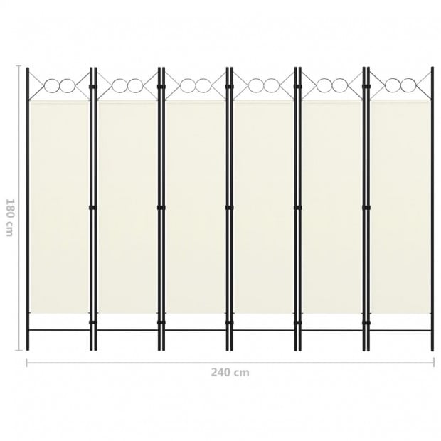 6-panel Room Divider Cream White Image 6
