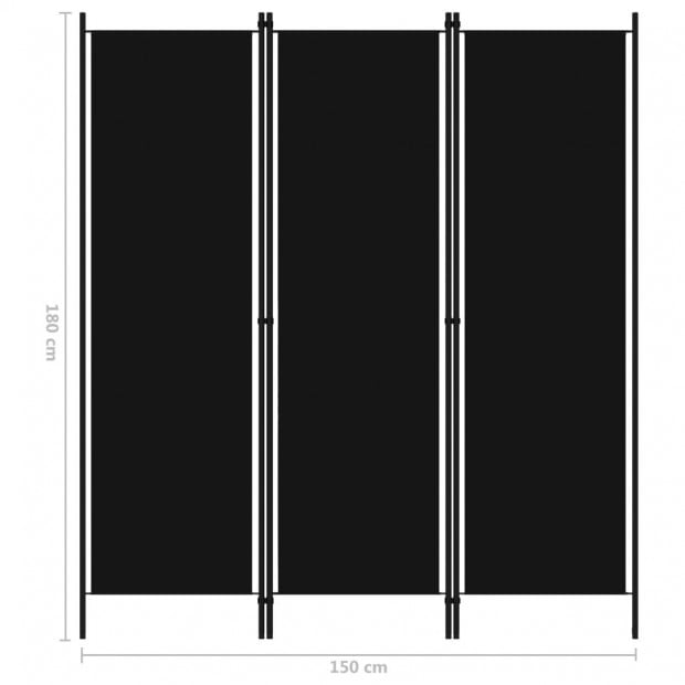 3-panel Room Divider Black 150x180 Cm Image 6