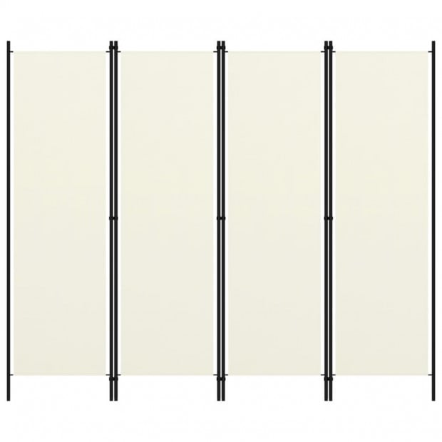 4-panel Room Divider Cream White 200x180 Cm