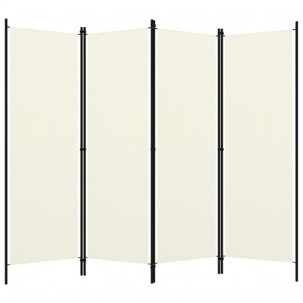 4-panel Room Divider Cream White 200x180 Cm Image 2