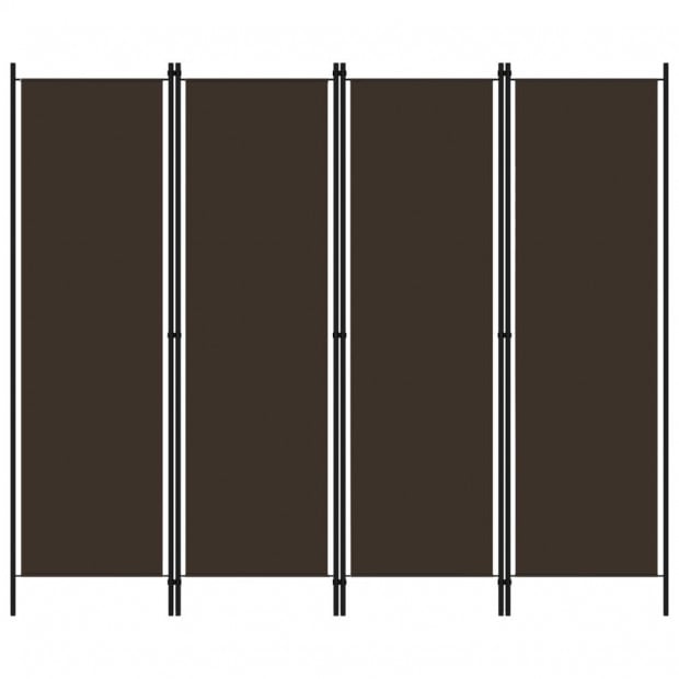 4-panel Room Divider 200x180 Cm Brown