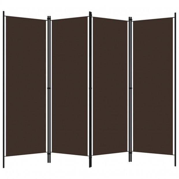 4-panel Room Divider 200x180 Cm Brown Image 2