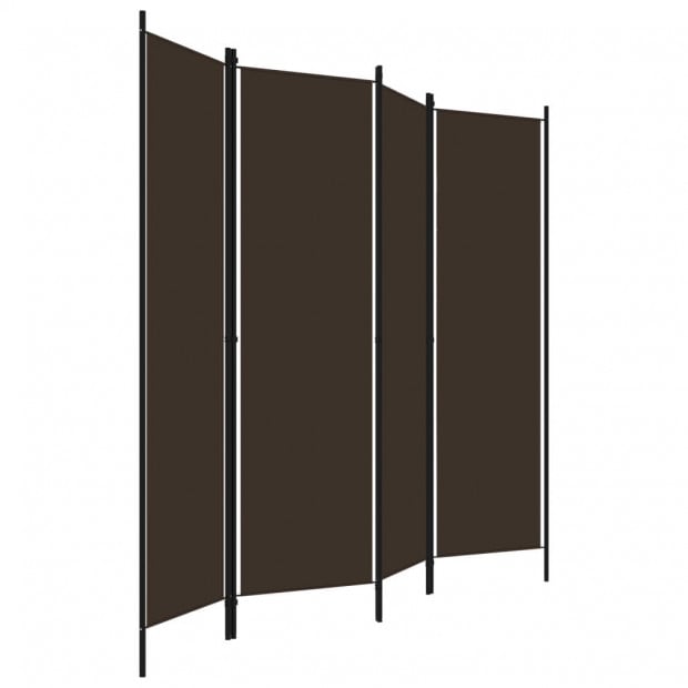 4-panel Room Divider 200x180 Cm Brown Image 3