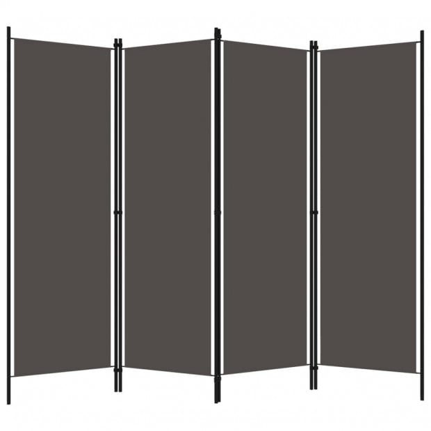 Anthracite 4-panel Room Divider 200x180 Cm Image 2