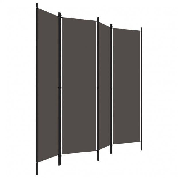 Anthracite 4-panel Room Divider 200x180 Cm Image 3