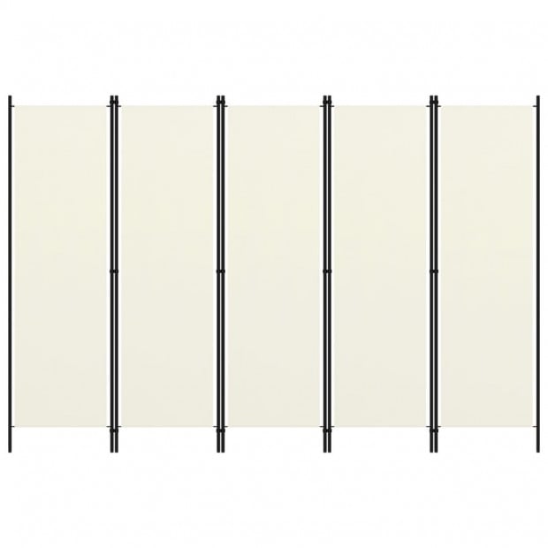 5-panel Cream White Room Divider 250x180 Cm