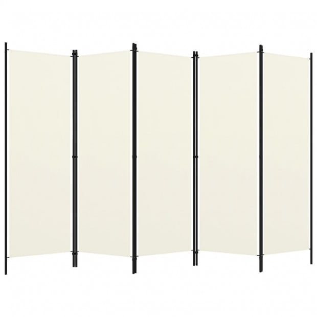 5-panel Cream White Room Divider 250x180 Cm Image 2