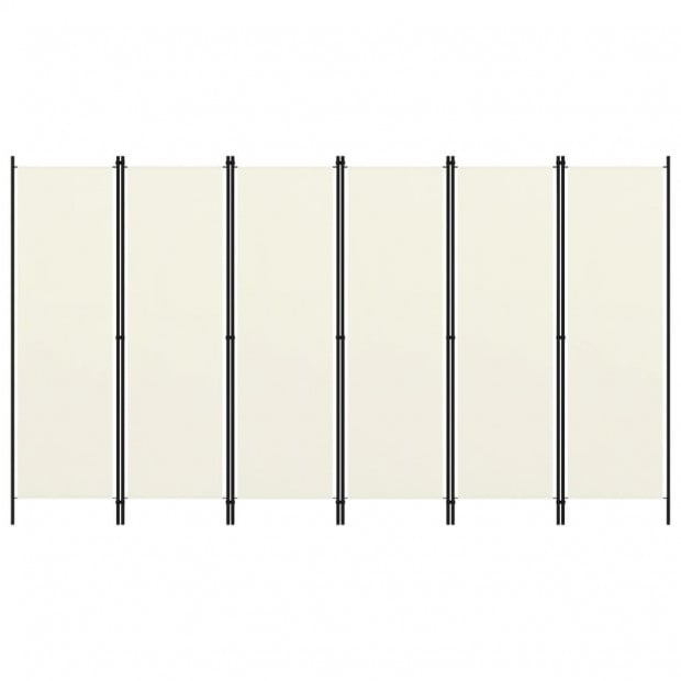 6-panel Room Divider Cream White 300x180 Cm