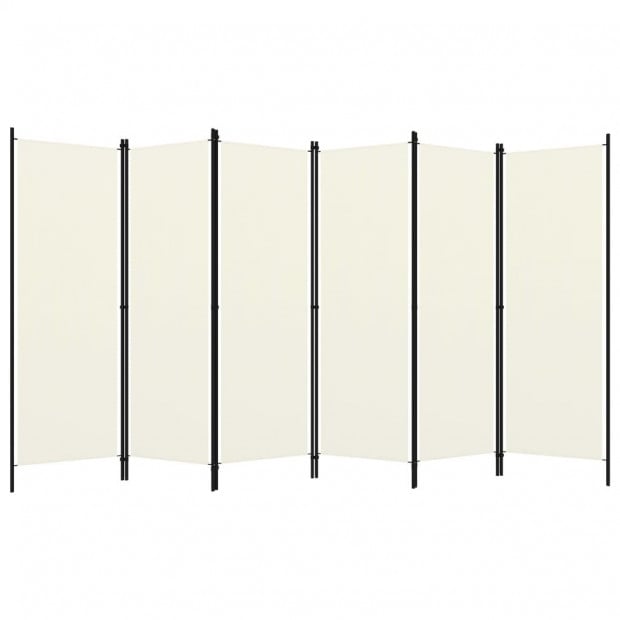6-panel Room Divider Cream White 300x180 Cm Image 2
