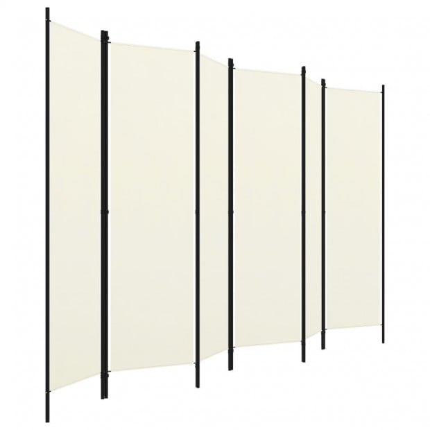 6-panel Room Divider Cream White 300x180 Cm Image 3
