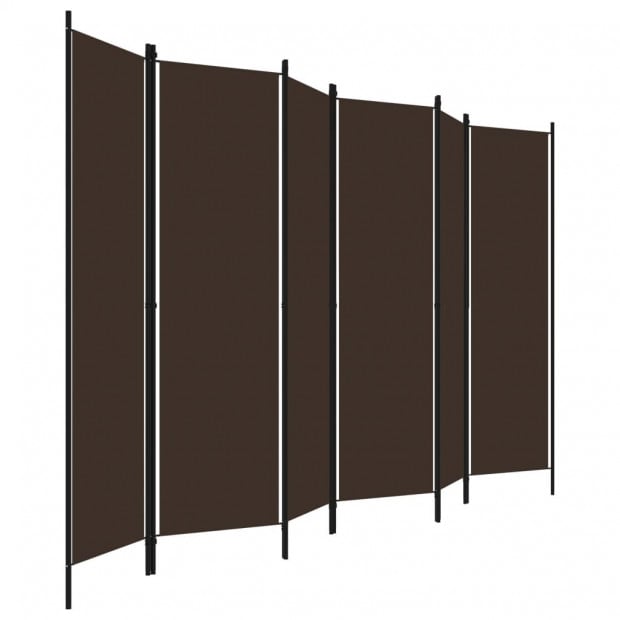 6-panel Room Divider Brown 300x180 Cm Image 3