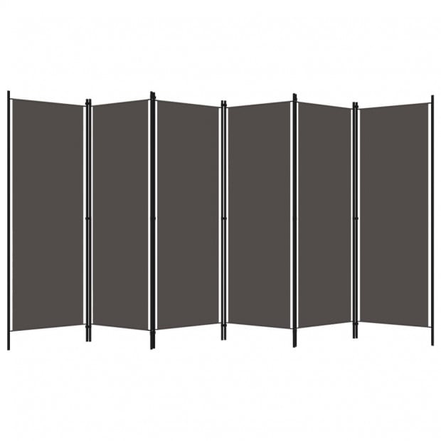 6-panel Room Divider Anthracite 300x180 Cm Image 2